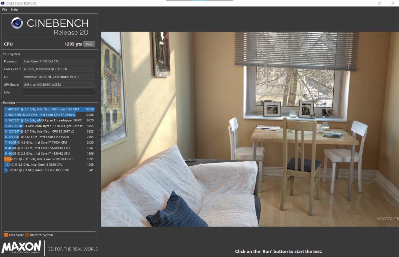 Huawei Matebook 13 CineBench